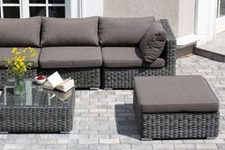 "Лунго" трансформирующаяся лаунж-зона из искусственного ротанга, цвет графит