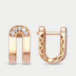 Серьги женские из розового золота 585 пробы с фианитами (арт. 900282-1102)