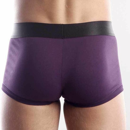Мужские трусы боксеры темно-фиолетовые с черной резинкой Calvin Klein Steel Black Waistband Violet