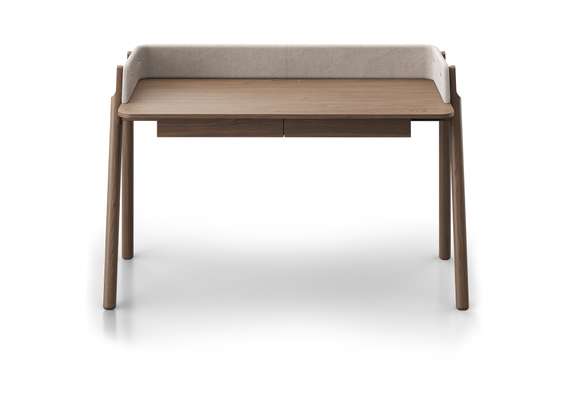 Стол письменный Basic 140*60 см (натуральный дуб, молочный рогожка)