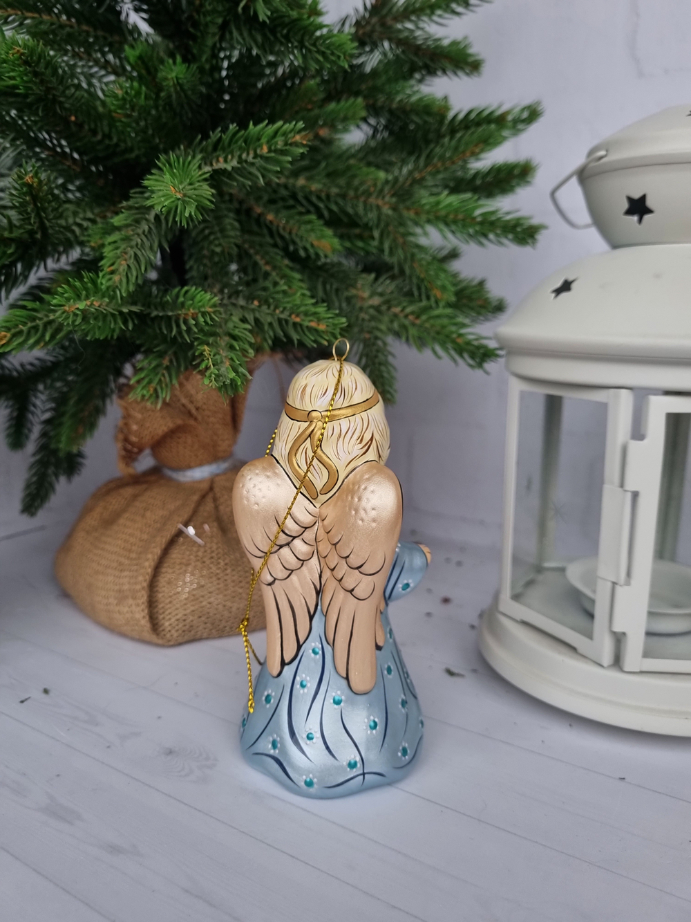 Ангел ёлочная игрушка из фарфора