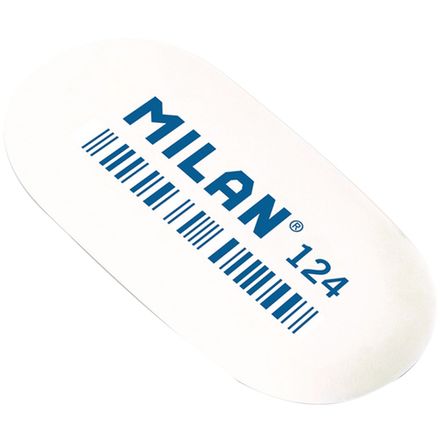 Ластик Milan 124 овальный, малый, каучук, ассорти