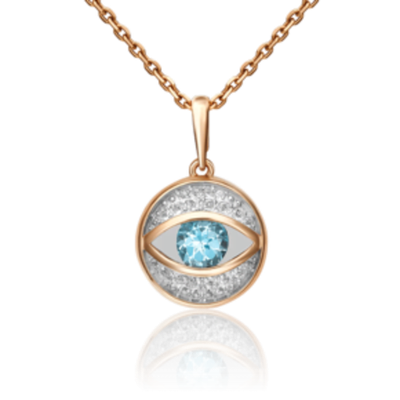 Подвеска «Глаз» из красного золота c топазом и натуральными топазами white Артикул: 03-2990-00-201-1110-57