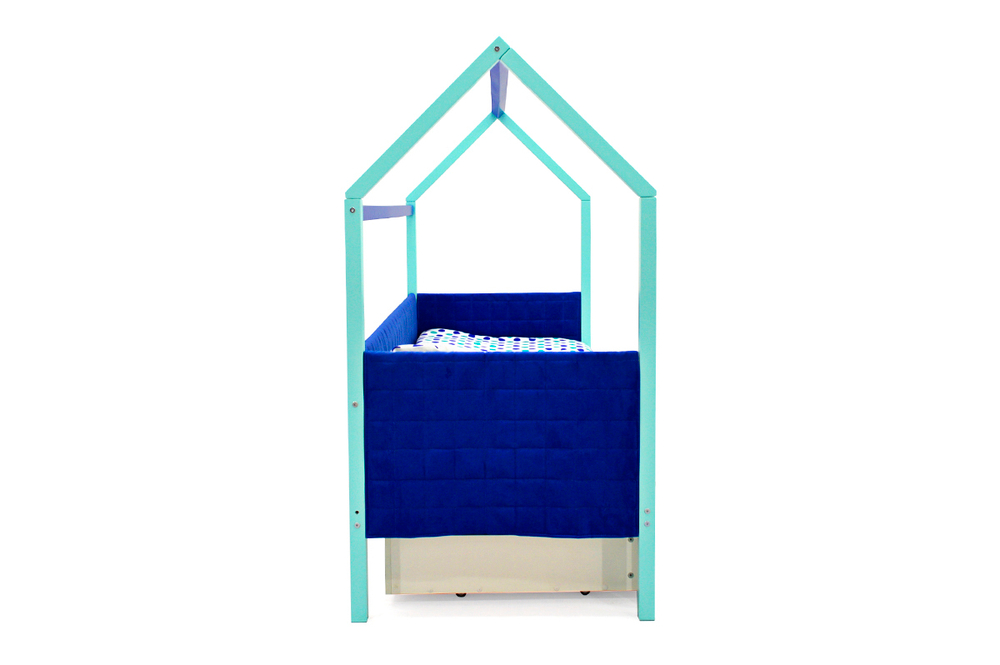 Детская кровать-домик мягкий Бельмарко Svogen мятно-синий