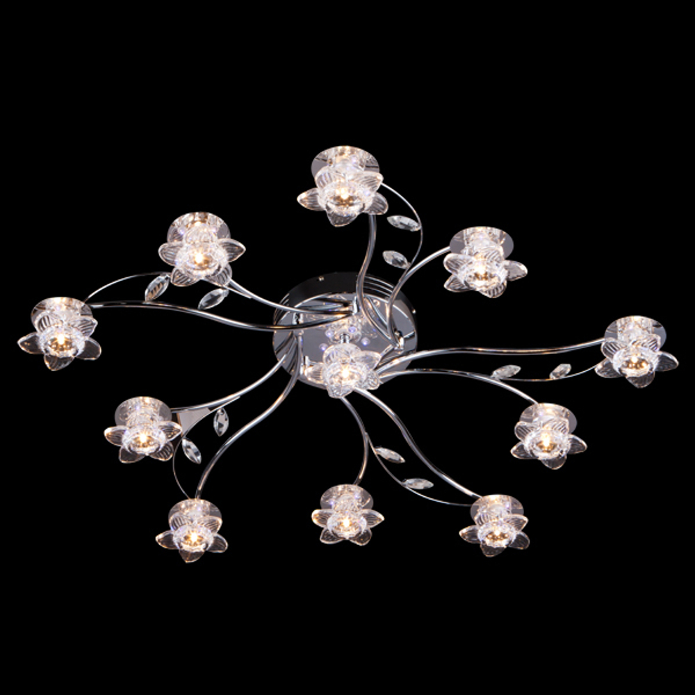 Люстра 4823/11 хром/синий+красный+фиолетовый