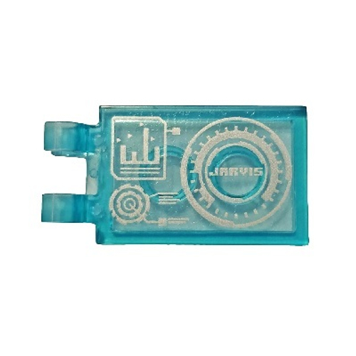 Плитка, с 2 клипсами с графикой и узором интерфейса «JARVIS»