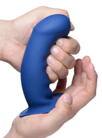 Синий гибкий фаллоимтатор Thick Phallic Dildo - 17,5 см. (Цвет: синий)