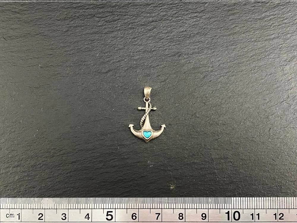 Подвеска "Якорь с камнем"