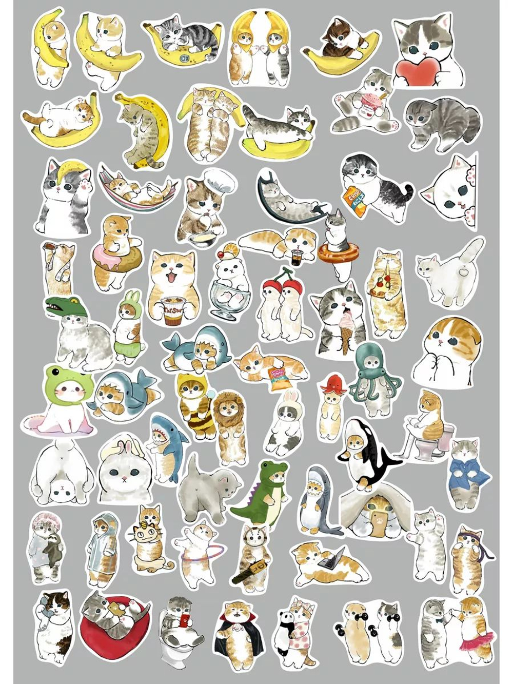 Наклейки детские на телефон стикеры на карту Котики