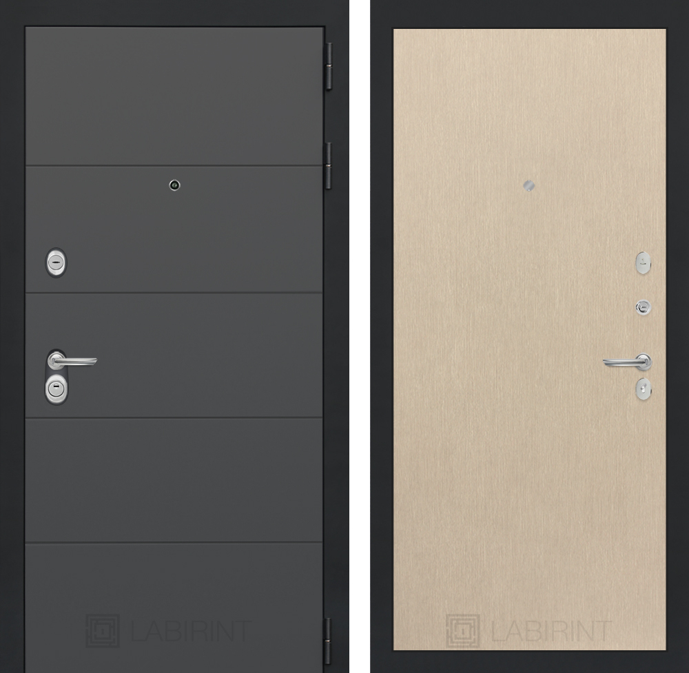 Дверь входная Лабиринт ART Графит 05 - Венге светлый металлическая