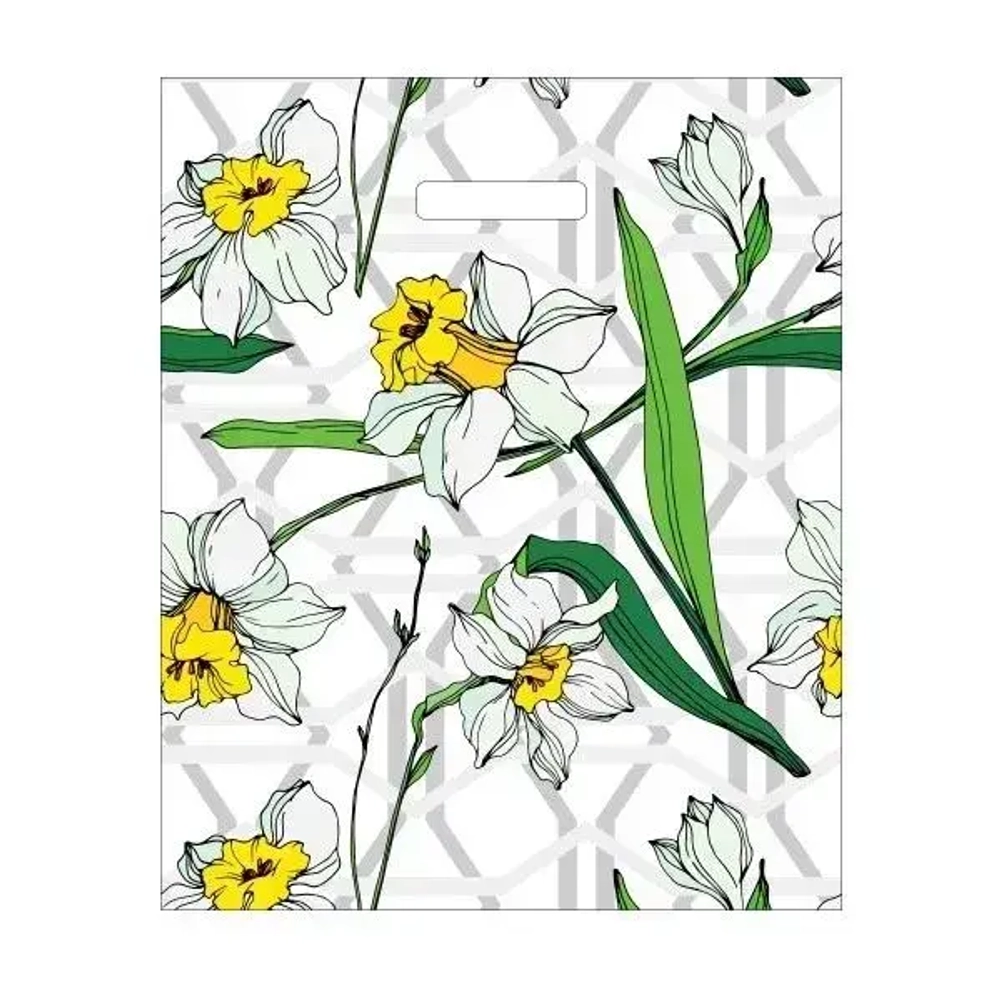 Пакет ПЭ с вырубной ручкой 36+3см(Гласье) Артпласт (х50) (комплект 50 шт)