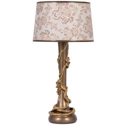 Настольная лампа Змея Катари Бронза с абажуром Тюссо Vatican (Ватикан) Латте