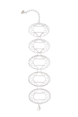 "Метте" браслет в родиевом покрытии из коллекции "Кристалл" от Jenavi с замком карабин