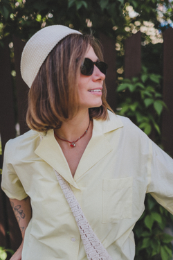 Рубашка с английским воротником из хлопка, butter