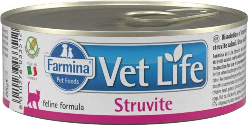 FARMINA VET LIFE Консервы для кошек струвит паштет 0,085 кг