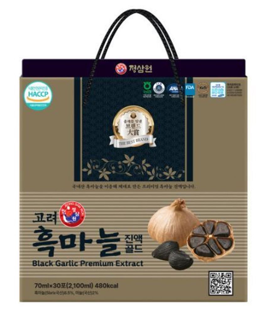 Женьшень экстракт 6-летнего красного корня с чёрным чесноком Black Garlic Premium Extract