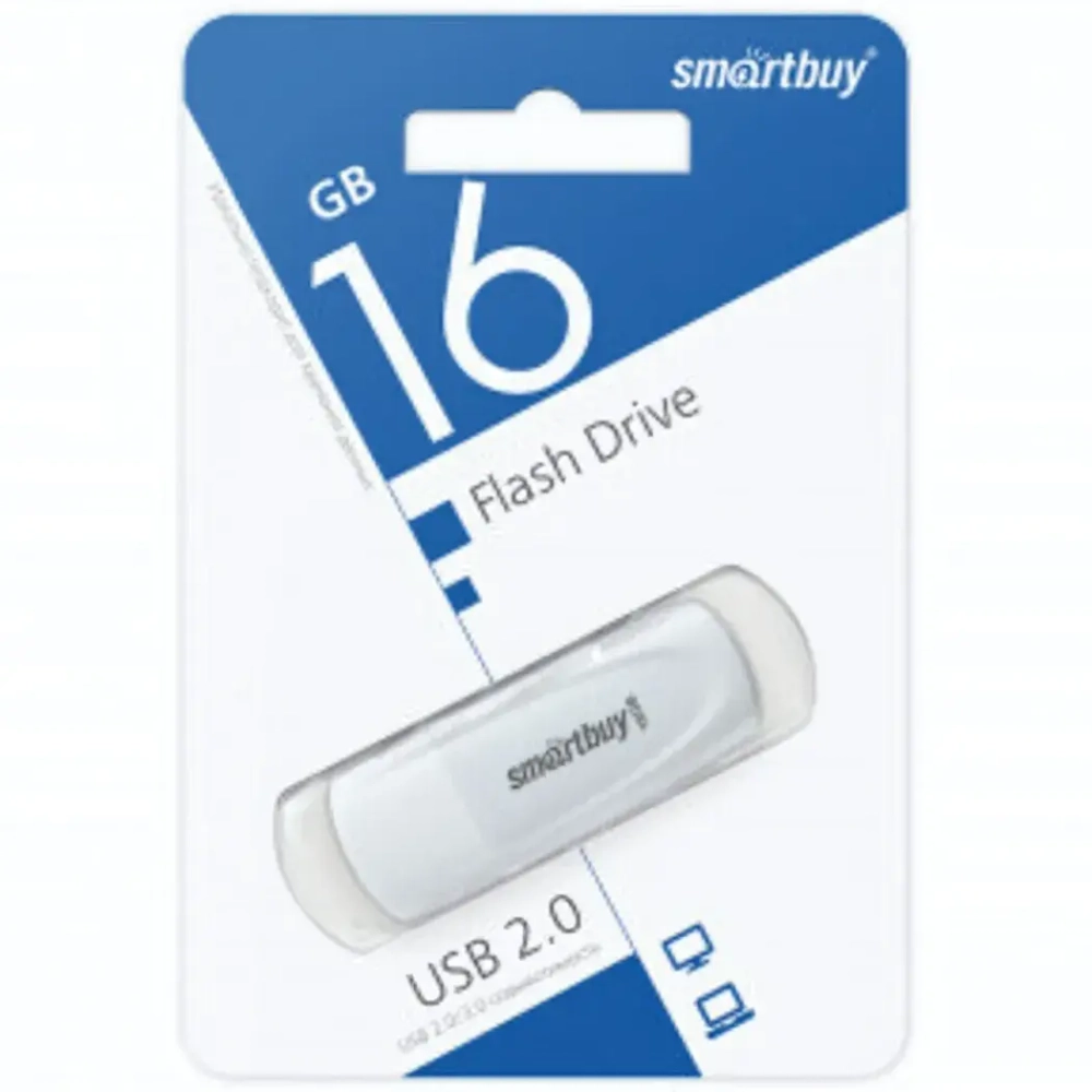 Флеш-накопитель 16 Gb Smartbuy Scout White