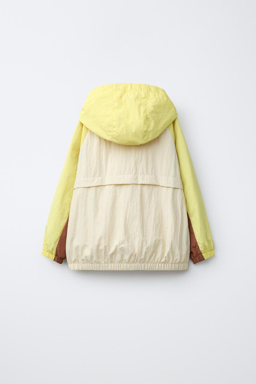 ZARA ЛЕГКИЙ ДОЖДЕВИК В СТИЛЕ КОЛОР-БЛОК, ЭКРЮ/ЖЕЛТЫЙ