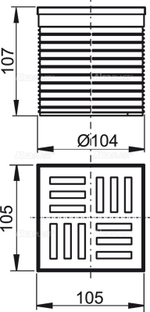 Решетка 105 ? 105 серая AlcaPlast APV0100