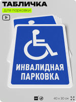 Табличка для парковки "Инвалидная парковка", для дома, офиса, организаций, 40х30 см, Silver Plane x Айдентика Технолоджи