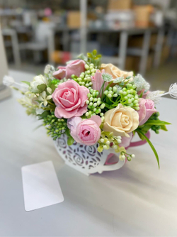 Букет из мыла ручной работы «Шебби Роуз» фото