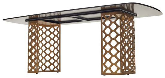 Стол CHIAVARI 220 KL-188 Контрастный мрамор матовый, итальянская керамика/шампань