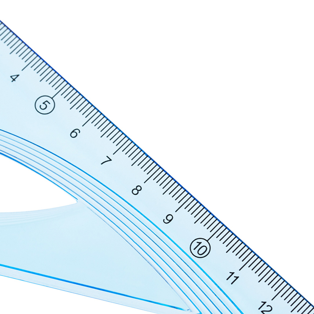 Треугольник Deli "Woove" (60 градусов, 21 см), тонированная, голубой