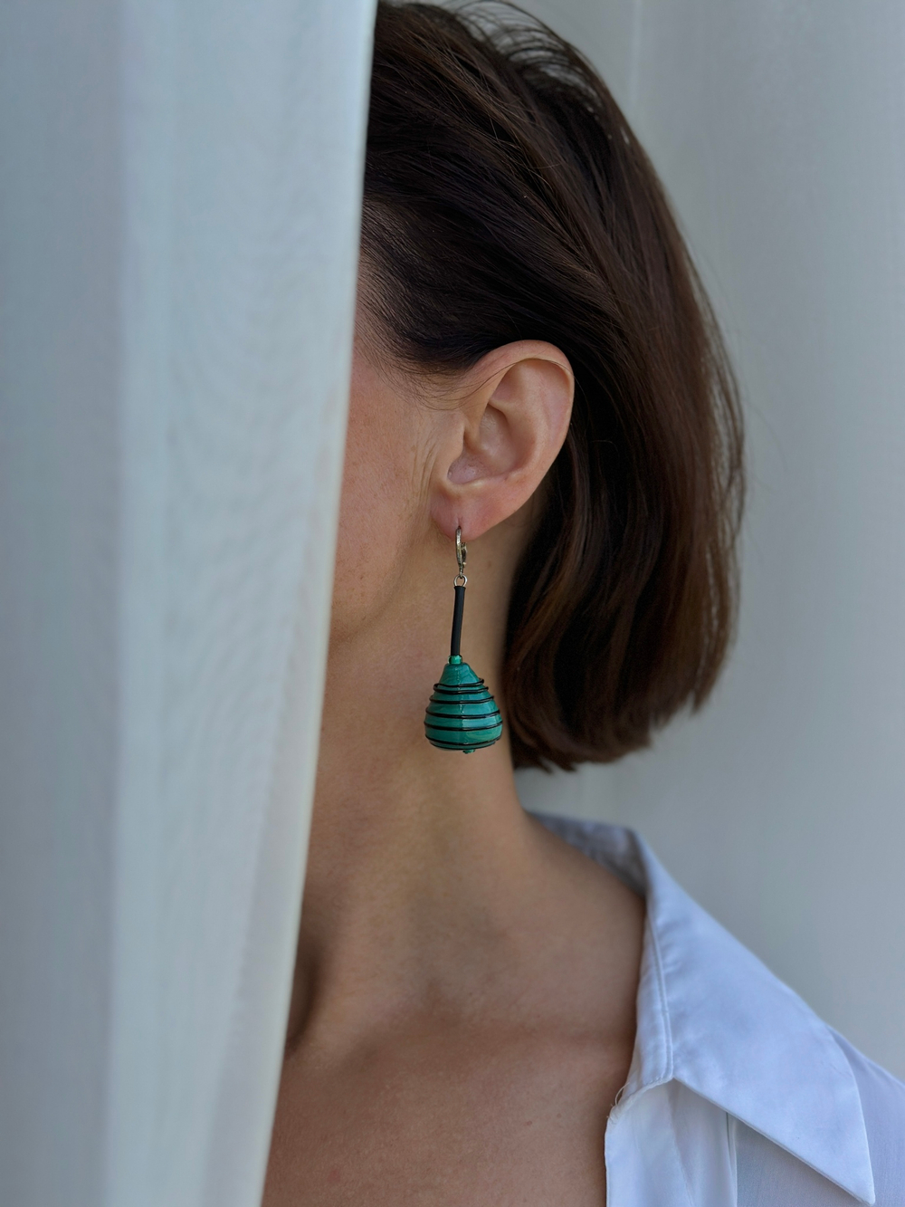 Серьги из муранского стекла. Застежка левербек.