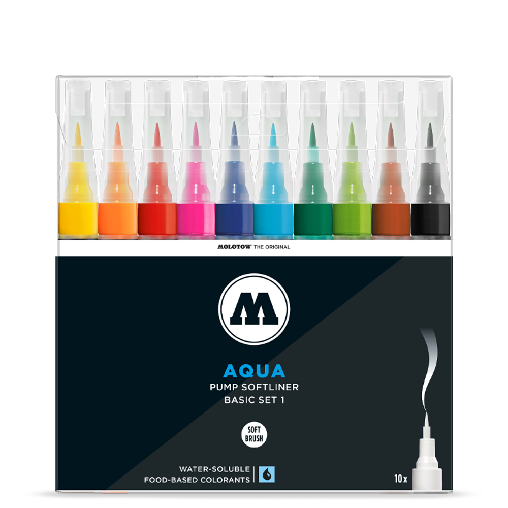 Набор маркеров MOLOTOW GRAFX AQUA 10шт Set 1