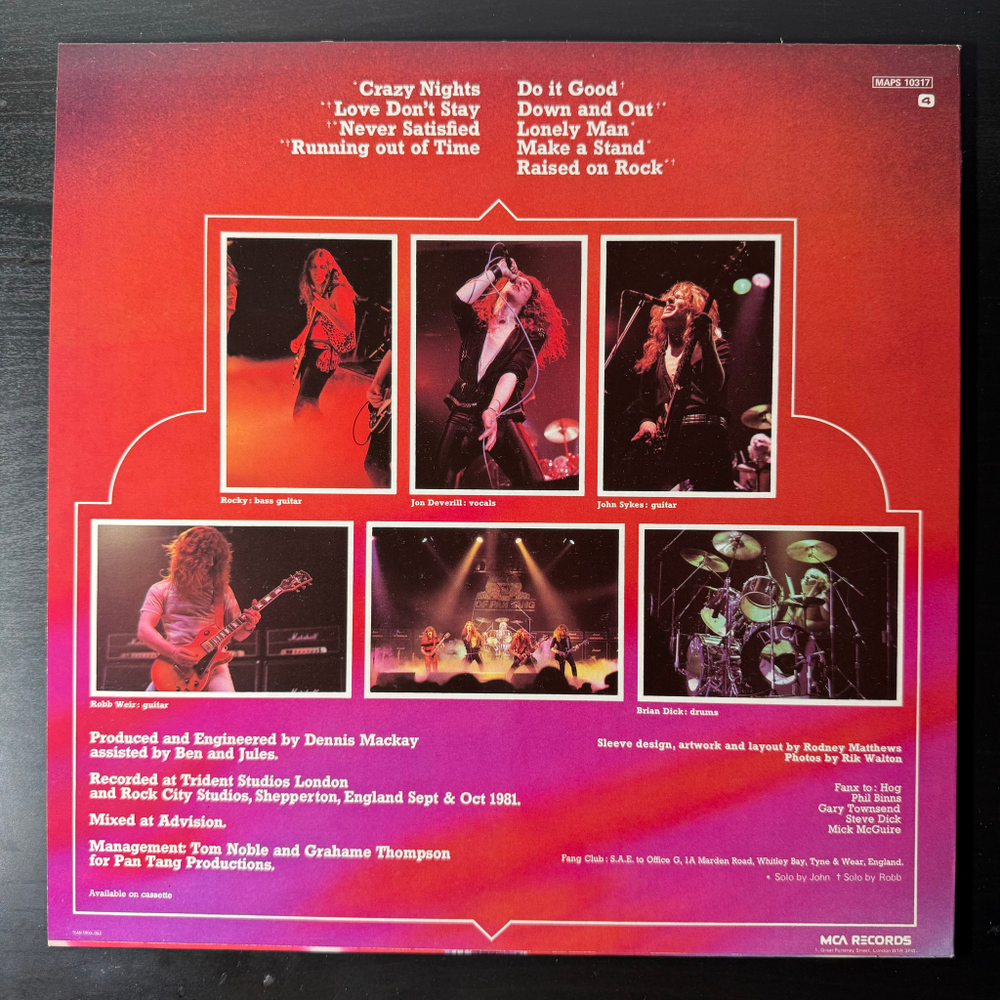 Tygers Of Pan Tang - Crazy Nights (Скандинавия 1982г.)