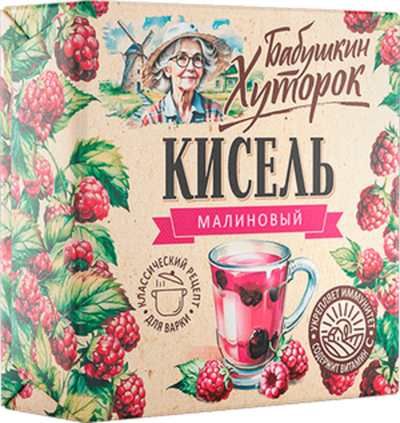 БАБУШКИН ХУТОРОК кисель (БРИКЕТ) МАЛИНА 180гр (1х20)