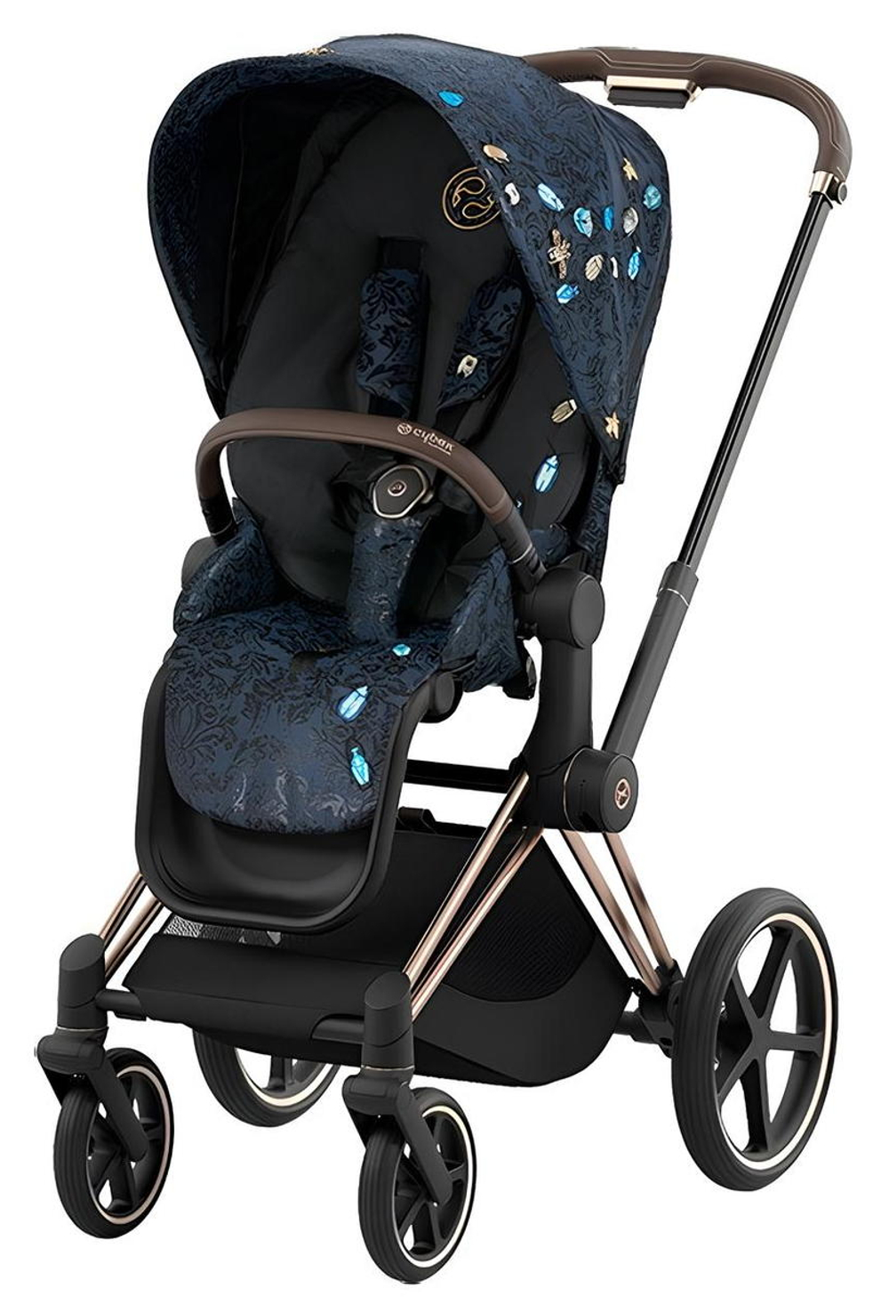 Коляска 2 в 1 Cybex Priam IV Rosegold Jewels of Nature