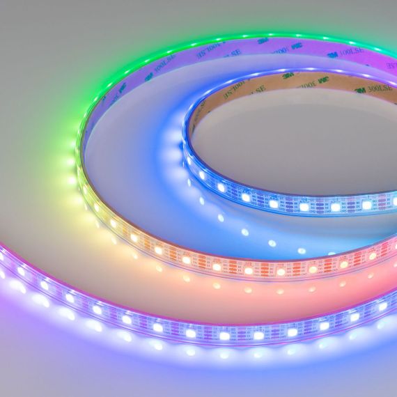 Светодиодная влагозащищенная лента Arlight Бегущий огонь 12W/m 60Led/m 5060SMD разноцветный 5M SPI-P-B60-12mm 5V RGB-PX1-BPT 041167