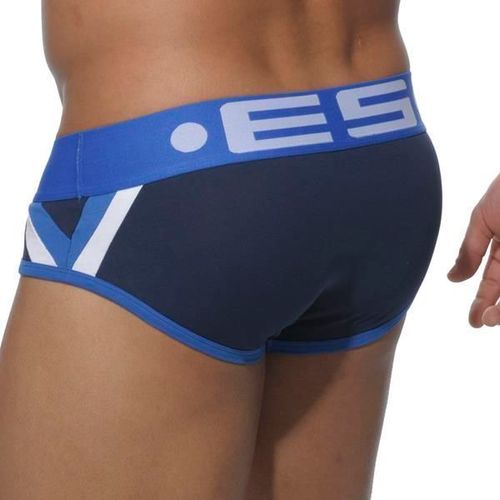 Мужские трусы Хипсы темно-синие с синей резинкой ES Collection Мужские трусы Хипсы темно-синие с синей резинкой ES Collection
