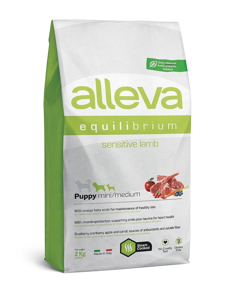 Корм для щенков мелких и средних пород Аллева Эквилибриум Сенситив с ягненком 2 кг Корм для щенков мелких и средних пород Аллева Эквилибриум Сенситив с ягненком 2 кг