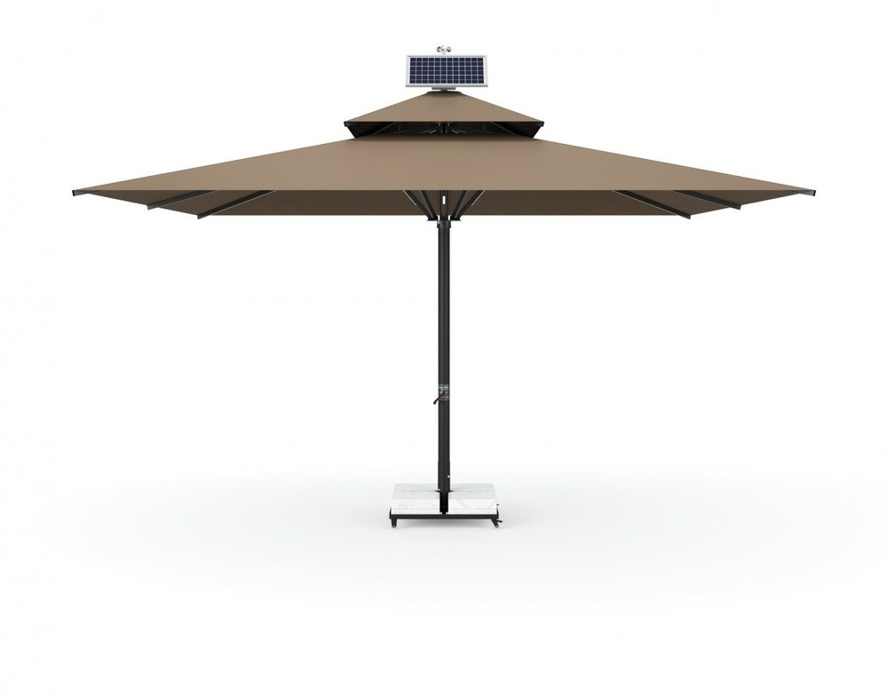 Зонт профессиональный Tagliamento Atlantic Solar, антрацит, бежевый