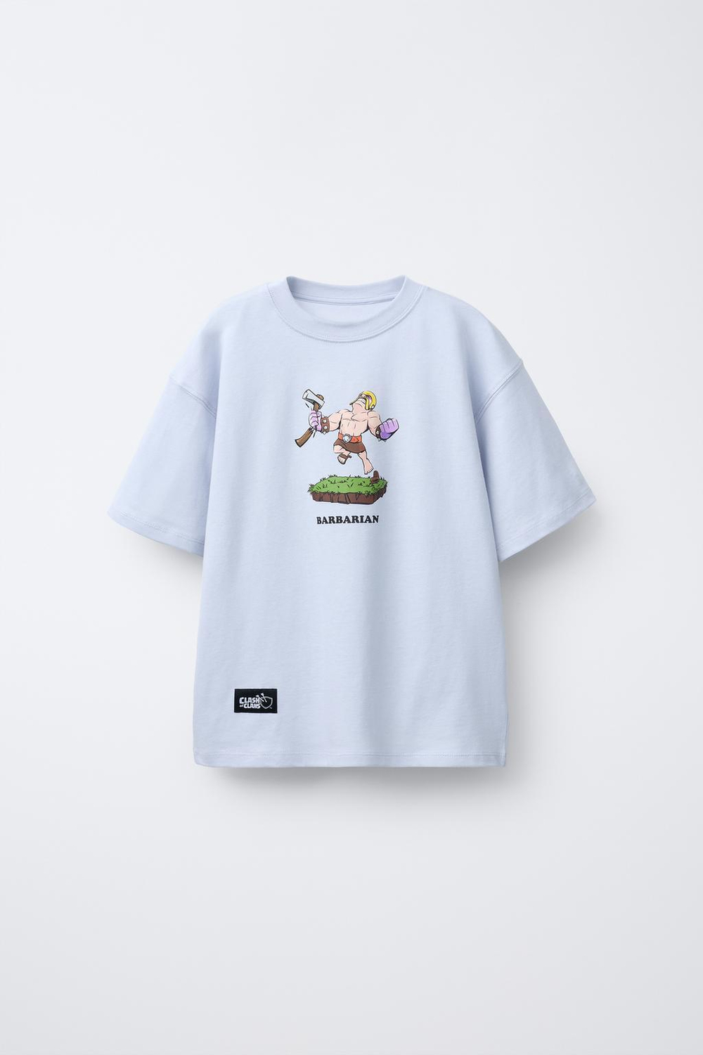 ZARA ФУТБОЛКА С ПРИНТОМ BARBARIAN THE WORLD OF CLASH ™, ГОЛУБОЙ