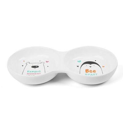 Миска керамическая двойная "Север", 2*0,2л, Triol