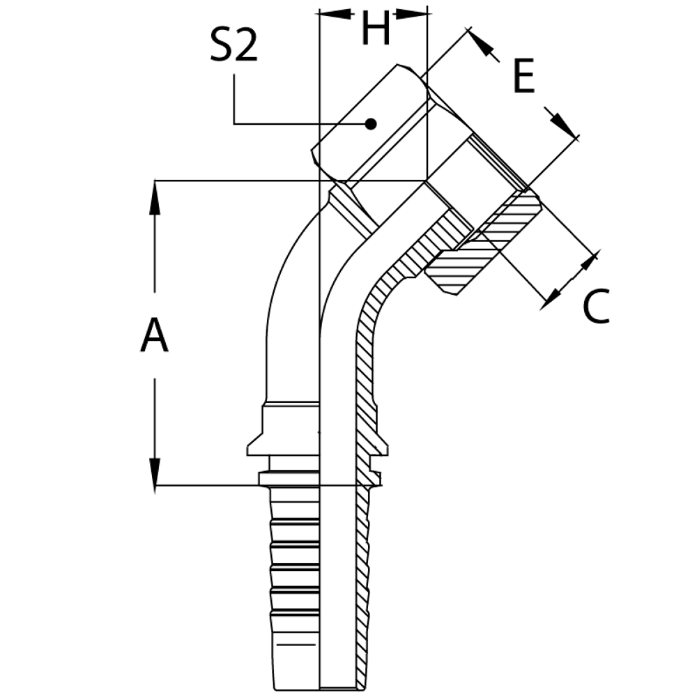 Фитинг DN 12 ORFS (Г) 1 (45)