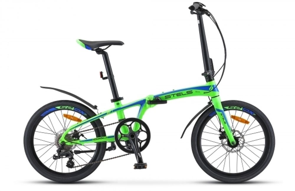 Велосипед STELS PILOT 680 V010 MD 10&quot; алюминий складная рама 8-ск. зеленый-синий