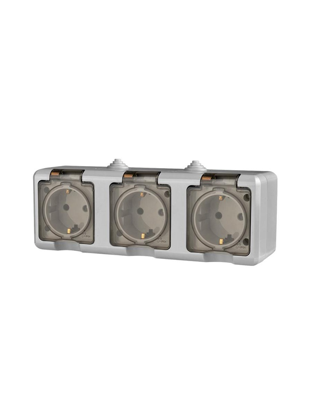 Розетка 3-м ОП Dita 16А IP54 250В с заземл. с прозр. крышкой сер.TOKOV ELECTRIC TKL-DT-R3Z-C06T-IP54