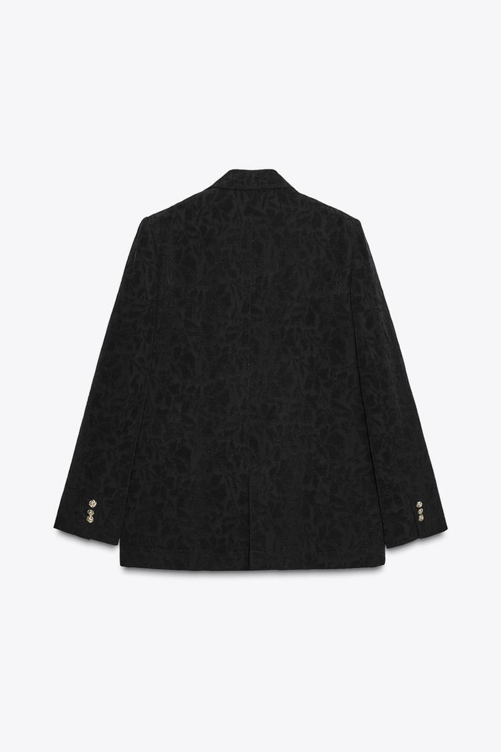 ZARA ЖАККАРДОВЫЙ БЛЕЙЗЕР С ПОДПЛЕЧНИКАМИ, ЧЕРНЫЙ