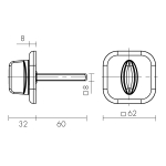 Ручка поворотная BKW8х75 XL CP-8
