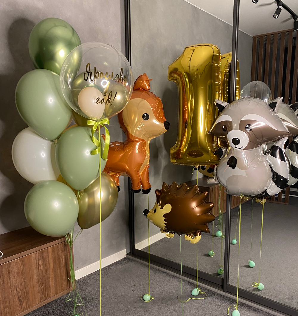Набор шаров Зверюшки на годик