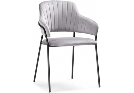 Стул на металлокаркасе Woodville Инклес серый, черный глянец