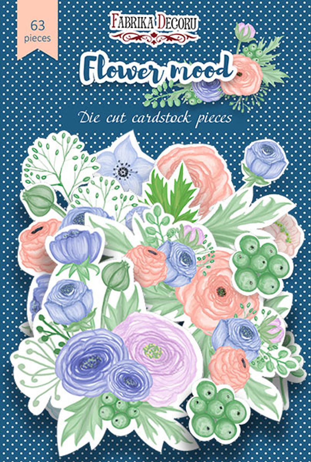 Набор высечек, коллекция "Flower mood",63 шт