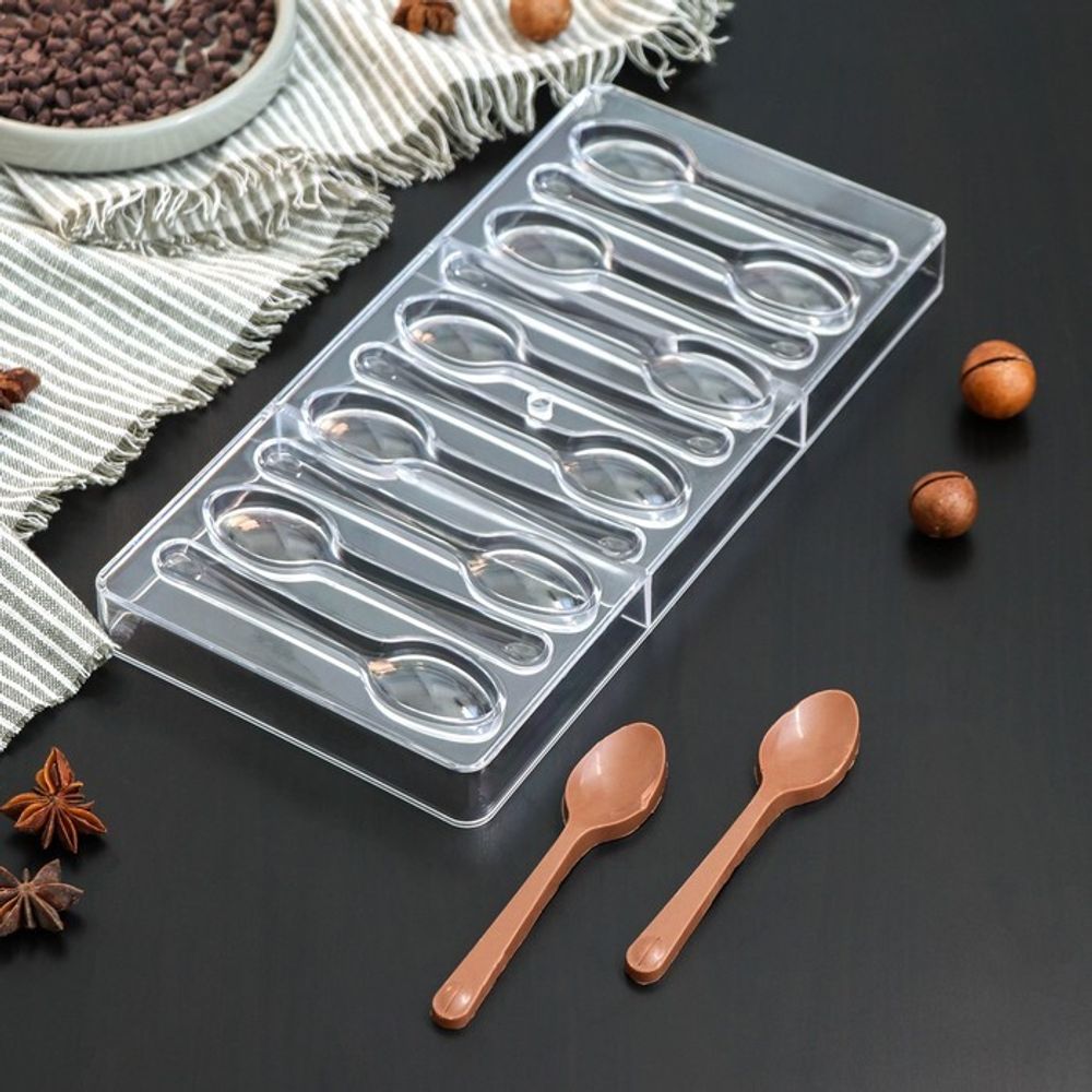 Форма для шоколада и конфет KONFINETTA «Ложки», 27,5×13,5 см, 10 ячеек