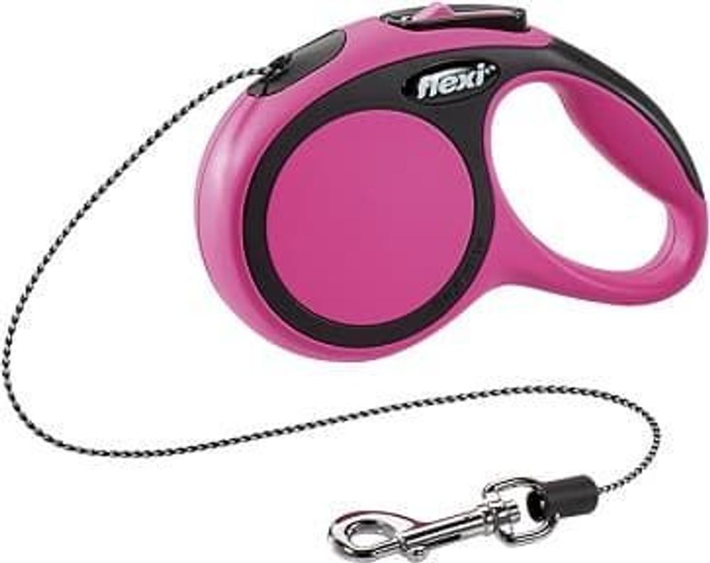 flexi рулетка New Comfort XS (до 8 кг) трос 3 м черный/розовый