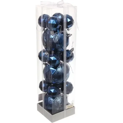 Набор шаров «Miracle» 10 см + 5 см (15 предметов), Сапфир