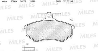 MILES - E100017-MLS - Brake Pad Set, disc brake